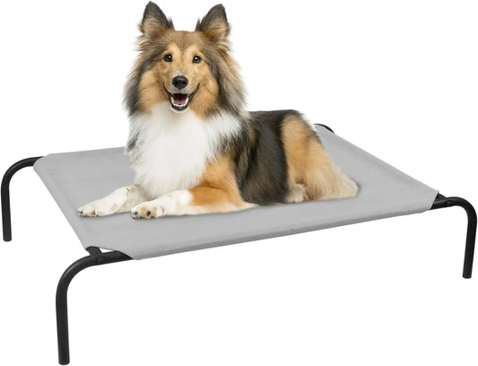 Heavy Duty Steel-Framed Portable Elevated Pet Bed, Elevated Cooling Pet Cot