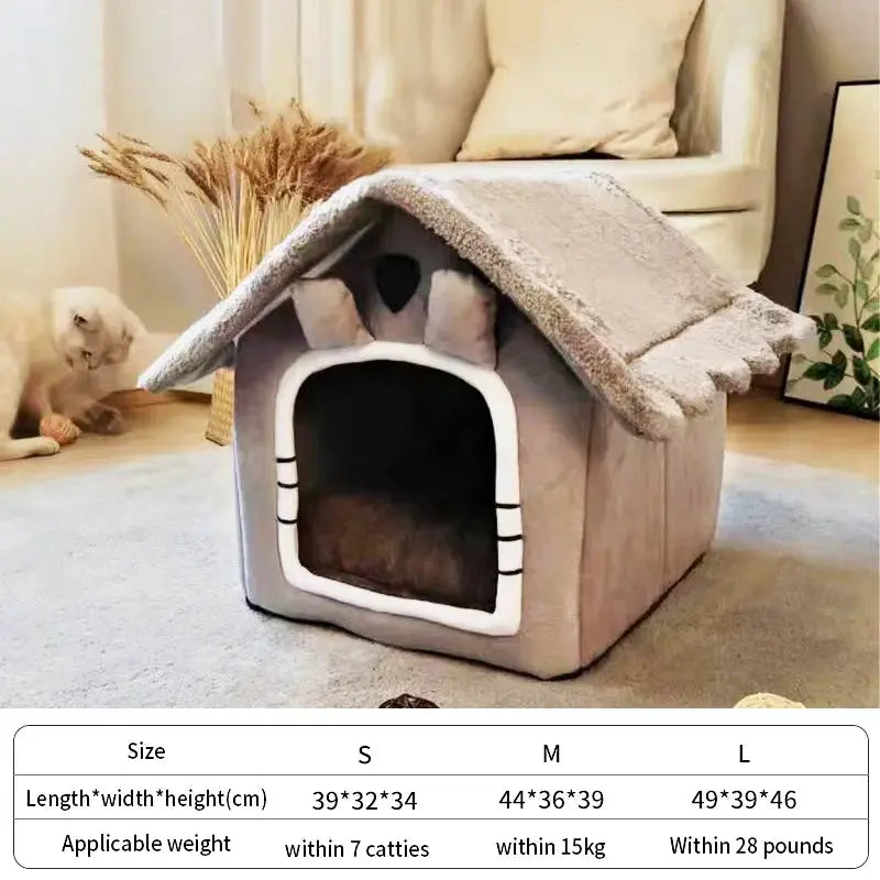 Soft Pet Bed Tent House Dog Kennel Cat Bed Indoor Warm Dog House with Removable Cushion Suitable for Small Medium Large Pets