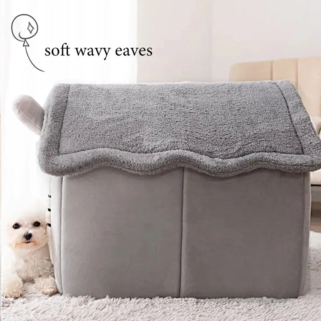 Soft Pet Bed Tent House Dog Kennel Cat Bed Indoor Warm Dog House with Removable Cushion Suitable for Small Medium Large Pets