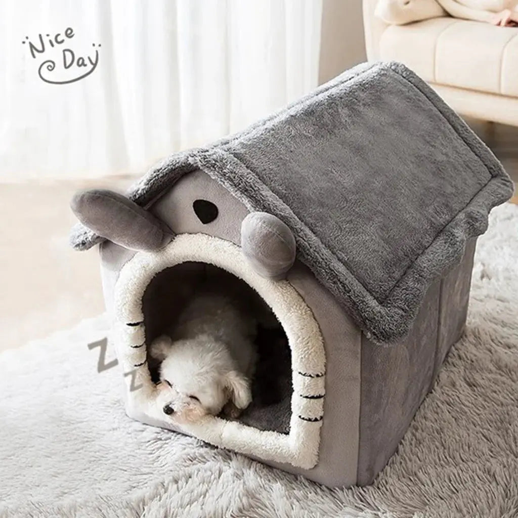 Soft Pet Bed Tent House Dog Kennel Cat Bed Indoor Warm Dog House with Removable Cushion Suitable for Small Medium Large Pets