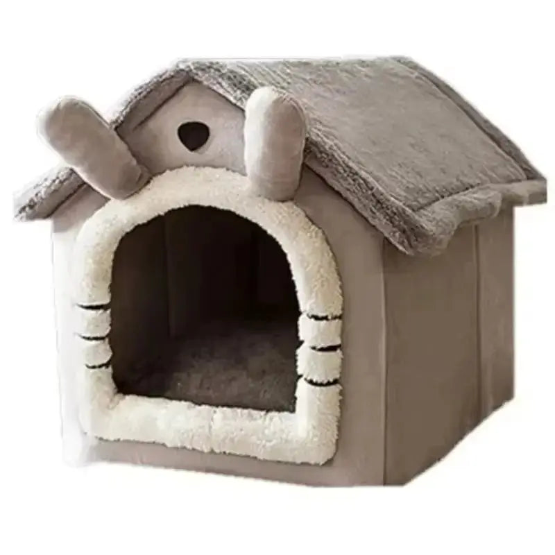 Soft Pet Bed Tent House Dog Kennel Cat Bed Indoor Warm Dog House with Removable Cushion Suitable for Small Medium Large Pets